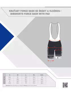 FORCE DASH men's bib shorts black and blue 900293