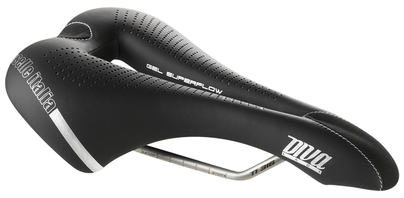 bicycle saddle SELLE ITALIA DIVA GEL SUPERFLOW L (id match - L3) TI 316 Tube fibra-tek, 285g black SIT-013H901IKC001 - MikeSPORT